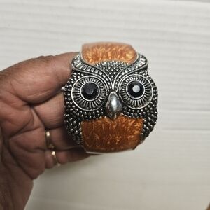 Vintage 80s Hinged Owl Bracelet